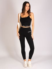 Pineapple Black Wide Band 7/8 Leggings - Image 6 of 6