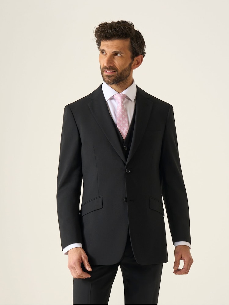 Skopes Black Tailored Fit Wool Rich Darwin Suit Jacket - Image 1 of 4
