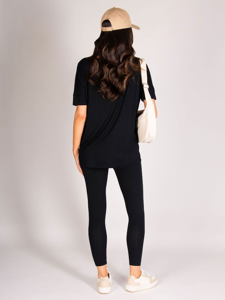 Pineapple Black Viscose Short Sleeve Top - Image 5 of 5
