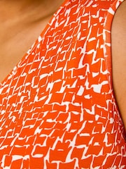 Roman Orange Curve V-Neck Swing Vest Top - Image 5 of 5