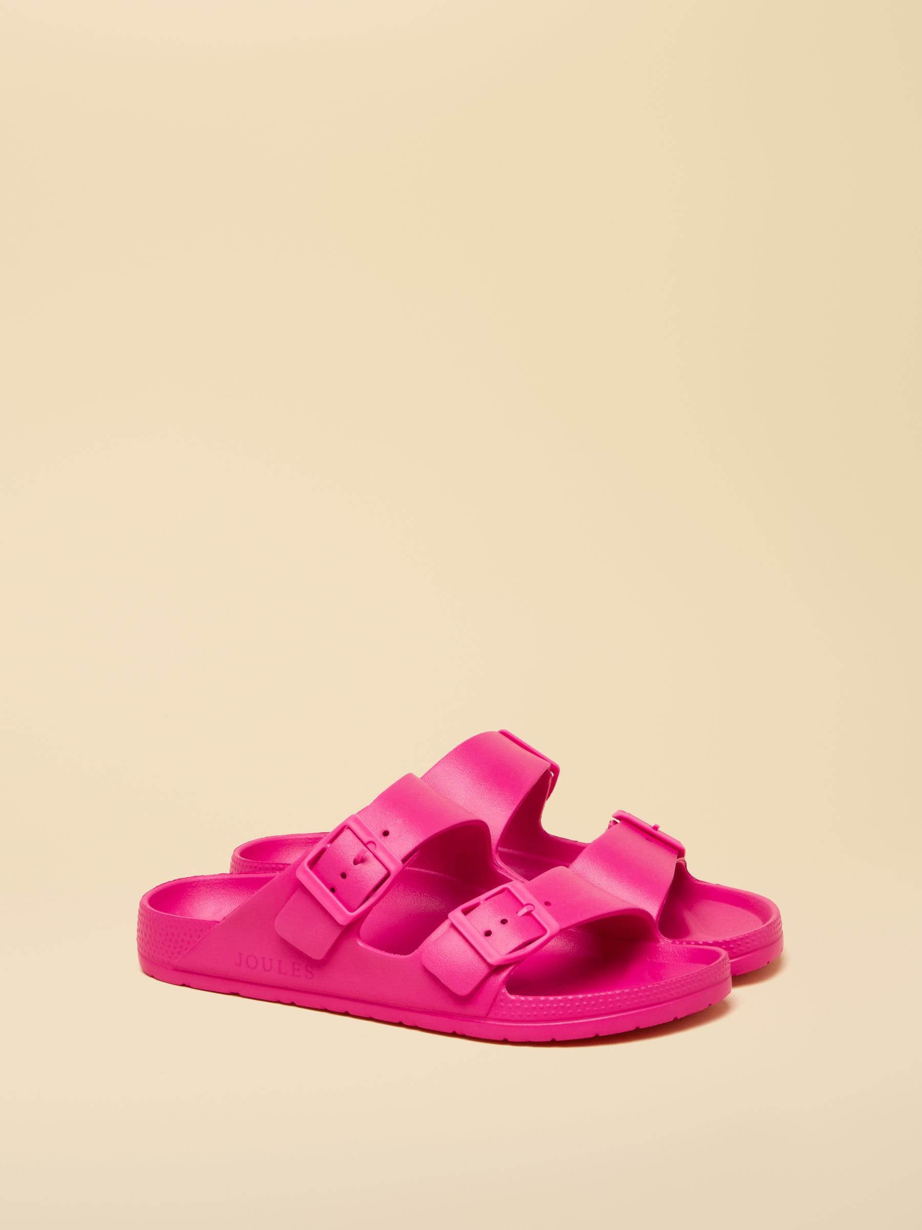 Joules Pink Sunseeker Bright Eva Double Buckle Sliders