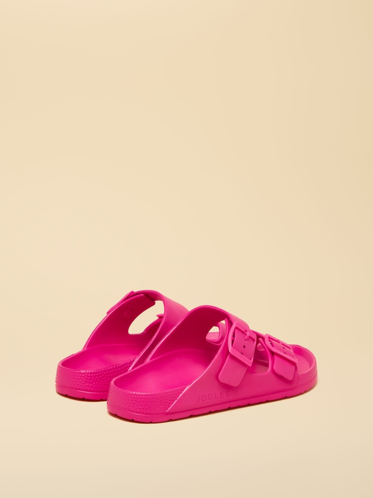 Joules Sunseeker Bright Pink EVA Double Buckle Sliders - Image 2 of 6