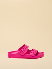 Joules Sunseeker Bright Pink EVA Double Buckle Sliders - Image 3 of 6