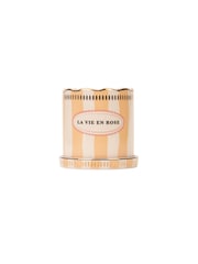 Yvonne Ellen Orange Planter With Saucer Stripe - Image 1 of 4