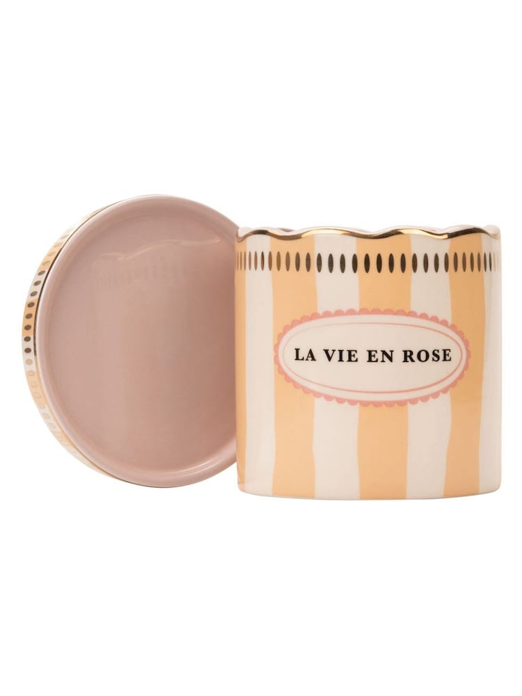 Yvonne Ellen Orange Planter With Saucer Stripe - Image 2 of 4