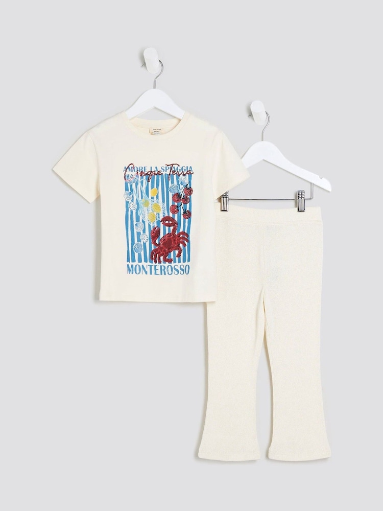 River Island White Girls Crab Graphic T-Shirts Set - Image 1 of 5