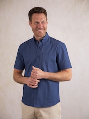 Lakeland Clothing Ashness Short Sleeve 100% Cotton Brown Shirt - Image 2 of 8