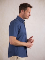 Lakeland Clothing Ashness Short Sleeve 100% Cotton Brown Shirt - Image 3 of 8