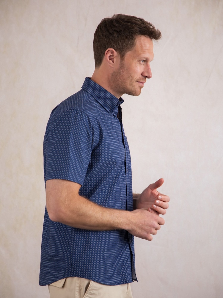 Lakeland Clothing Ashness Short Sleeve 100% Cotton Brown Shirt - Image 3 of 8