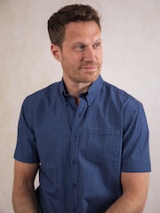 Lakeland Clothing Ashness Short Sleeve 100% Cotton Brown Shirt - Image 4 of 8