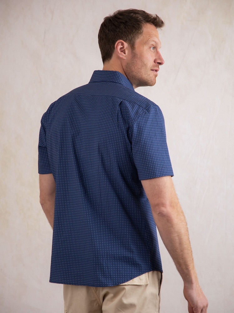 Lakeland Clothing Ashness Short Sleeve 100% Cotton Brown Shirt - Image 6 of 8