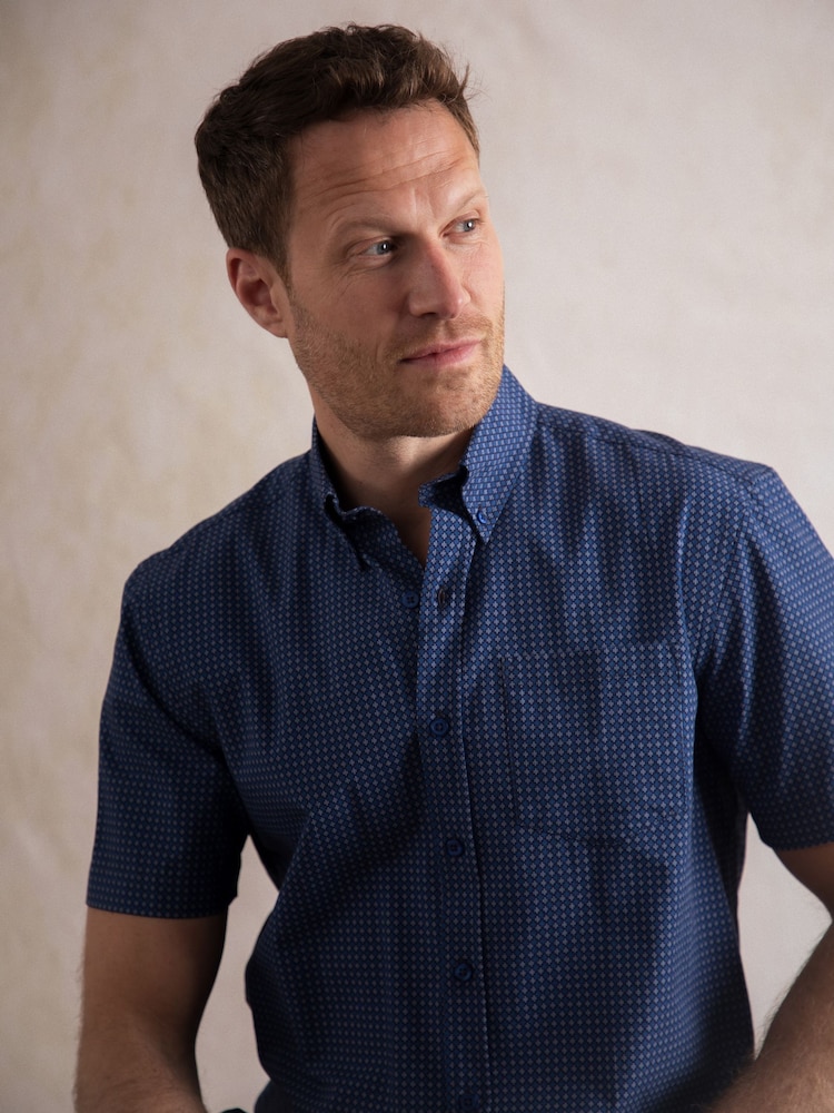 Lakeland Clothing Ashness Short Sleeve 100% Cotton Brown Shirt - Image 7 of 8