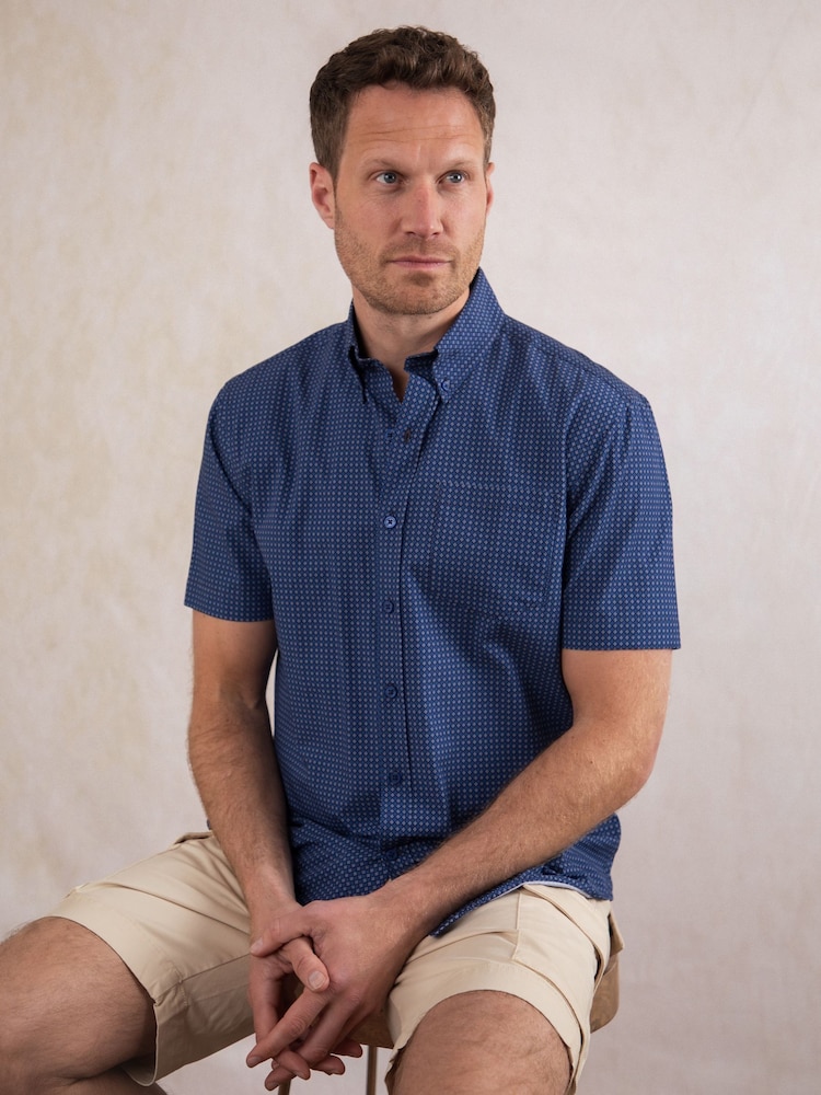 Lakeland Clothing Ashness Short Sleeve 100% Cotton Brown Shirt - Image 8 of 8