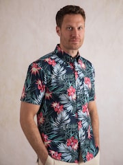 Lakeland Clothing Ashness Short Sleeve 100% Cotton Brown Shirt - Image 1 of 8