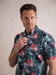 Lakeland Clothing Ashness Short Sleeve 100% Cotton Brown Shirt - Image 2 of 8