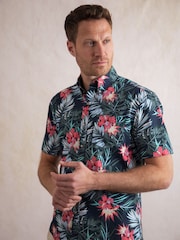 Lakeland Clothing Ashness Short Sleeve 100% Cotton Brown Shirt - Image 8 of 8