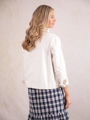 Lakeland Clothing Cream Wendy 100% Cotton Denim Jacket - Image 5 of 8
