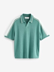 Hollister Short Sleeve White Polo Shirt WIth Retro Stripe Detail - Image 1 of 1
