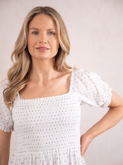 Платье миди белого цвета Lakeland Clothing Ava 100% из хлопка - Image 3 of 7