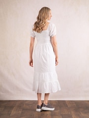 Платье миди белого цвета Lakeland Clothing Ava 100% из хлопка - Image 4 of 7