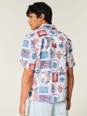 Hollister Graphic Print Linen Short Sleeve Shirt - Image 2 of 4