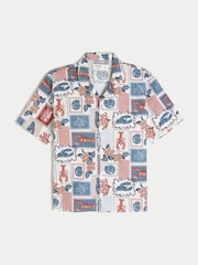 Hollister Graphic Print Linen Short Sleeve Shirt - Image 3 of 4