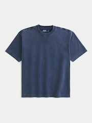 Hollister Blue 100% Cotton Acid Wash Boxy Crew Neck T-Shirt - Image 4 of 4