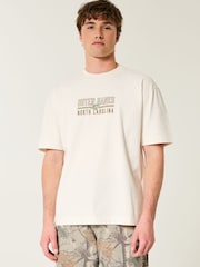 Hollister Heavy Weight Boxy Short Sleeve Destination Graphic Print 100% Cotton T-Shirt - Image 1 of 6