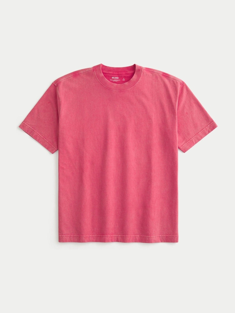 Hollister Red 100% Cotton Boxy Crew Neck Short Sleeve T-Shirt - Image 1 of 1