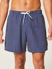 Hollister Blue Seersucker Stripe Swim Shorts - Image 1 of 5