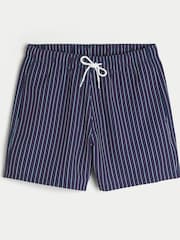 Hollister Blue Seersucker Stripe Swim Shorts - Image 4 of 5