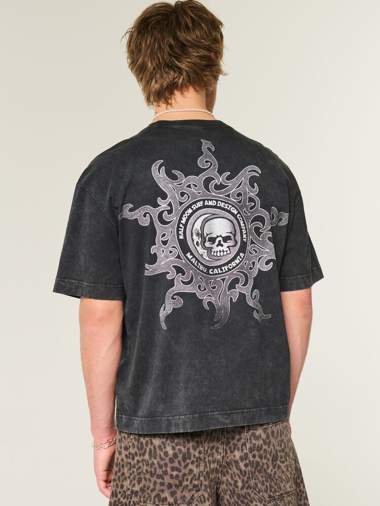 Hollister Boxy Cropped Graphic Print 100% Cotton T-Shirt - Image 2 of 5