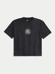 Hollister Boxy Cropped Graphic Print 100% Cotton T-Shirt - Image 4 of 5