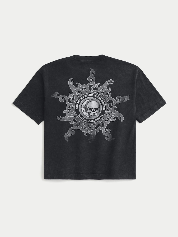 Hollister Boxy Cropped Graphic Print 100% Cotton T-Shirt - Image 5 of 5