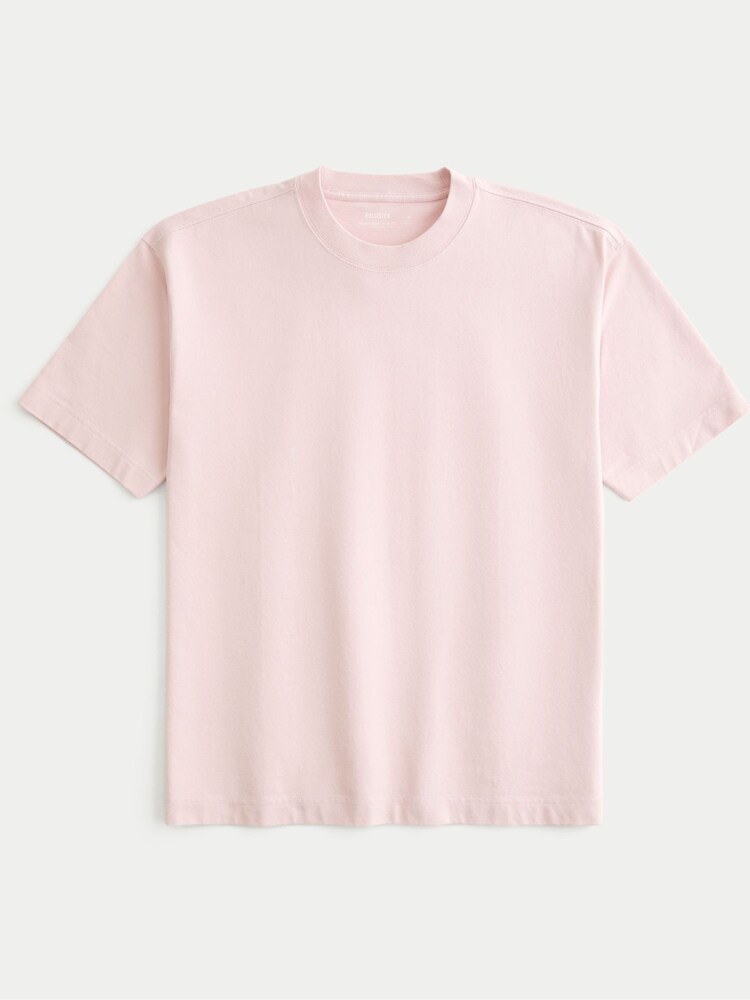Hollister Crew Neck Boxy 100% Cotton Pink T-Shirt - Image 3 of 3