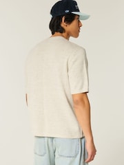 Hollister Cream Lightweight Knitted T-Shirt - Image 2 of 5