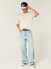 Hollister Cream Lightweight Knitted T-Shirt - Image 3 of 5