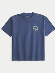 Hollister Blue Short Sleeve Graphic T-Shirt - Image 1 of 2
