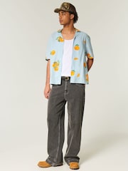 Hollister Graphic Print Linen Short Sleeve Shirt - Image 3 of 5