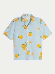 Hollister Graphic Print Linen Short Sleeve Shirt - Image 4 of 5