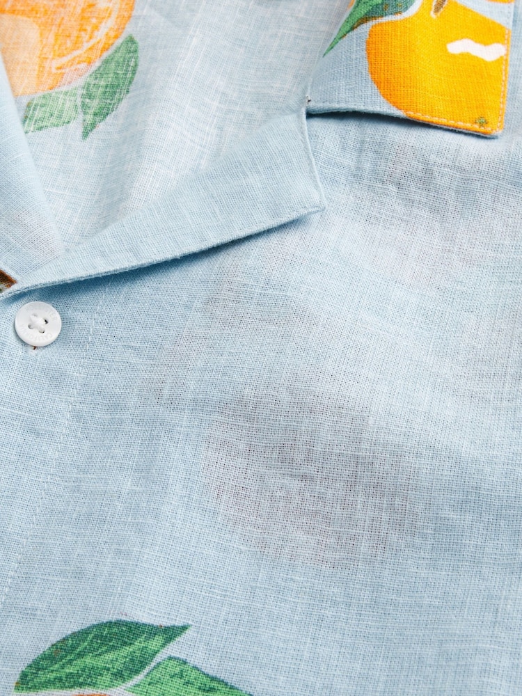 Hollister Graphic Print Linen Short Sleeve Shirt - Image 5 of 5