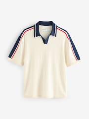 Hollister Short Sleeve Cream Polo Shirt With Retro Stripe Detail - Image 1 of 1