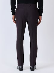 Burgundy Red Tailored Fit Tuxedo Suit Trousers - Image 3 of 9