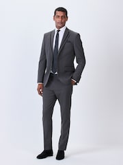 Charcoal Grey Skinny Fit Tuxedo Suit Trousers - Image 2 of 8