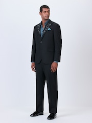 Black Relaxed Fit Flannel Suit Trousers - Image 3 of 9