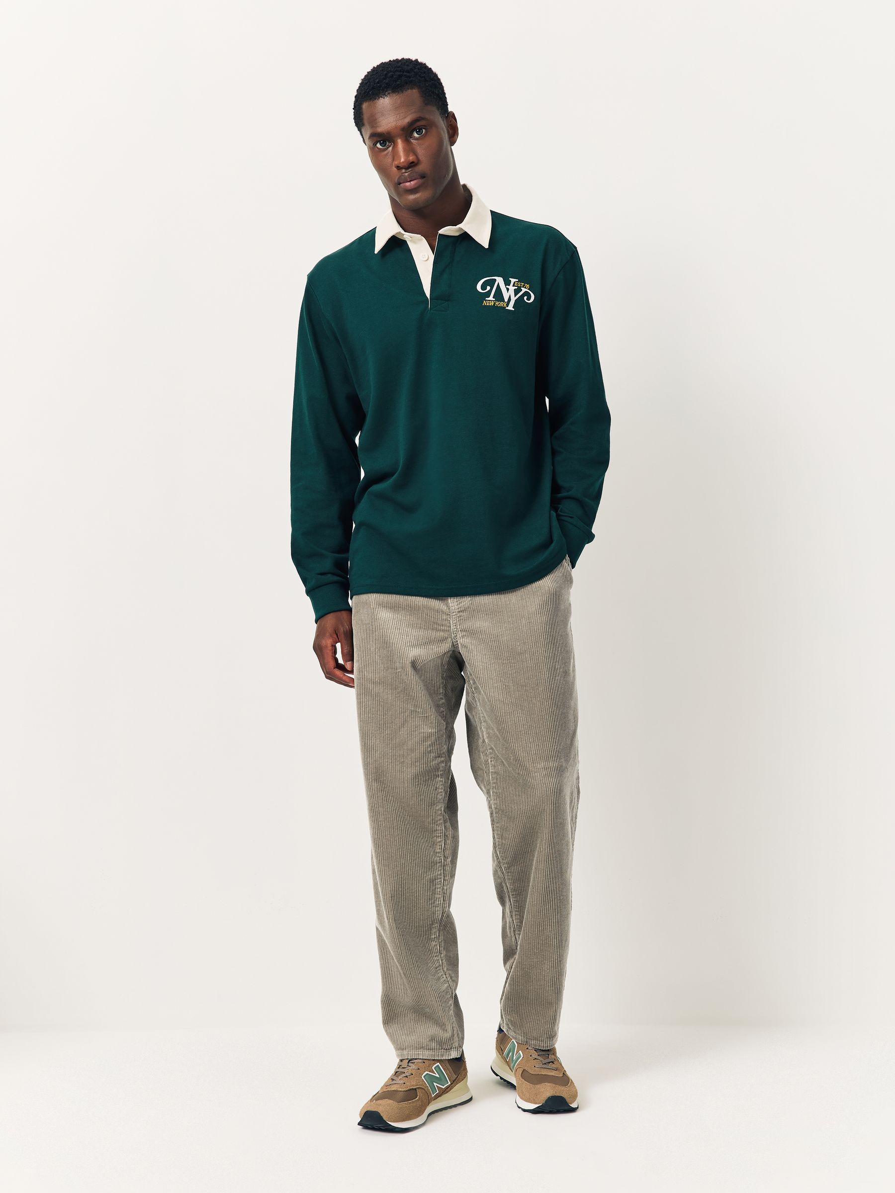 Buy Stone Relaxed Tapered Fit Corduroy Joggers from Next USA