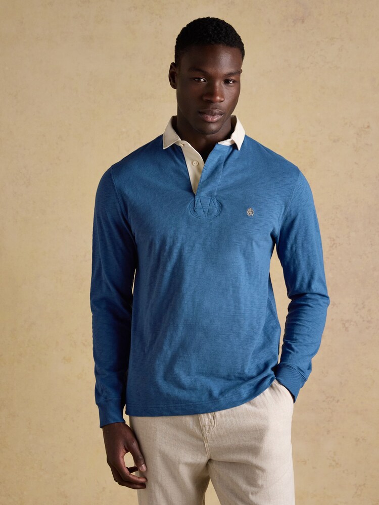 Joules Summer Slub Navy Blue Rugby Shirt - Image 2 of 9