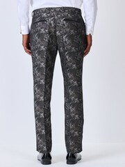 Negro cromo - Regular Fit Tapestry Design Suit Trousers - Imagen 3 de 9