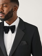 Black Muscle Fit Motionflex Stretch Tuxedo Suit Jacket - Image 3 of 4