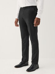 Black Muscle Fit Motionflex Stretch Tuxedo Suit Trousers - Image 1 of 5
